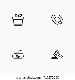 E-commerce line icon set