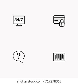 E-commerce line icon set