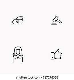 E-commerce line icon set