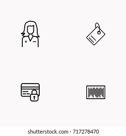 E-commerce line icon set