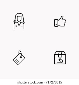 E-commerce line icon set