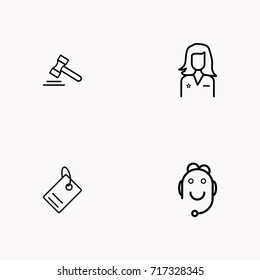E-commerce line icon set