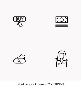 E-commerce line icon set