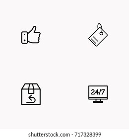 E-commerce line icon set