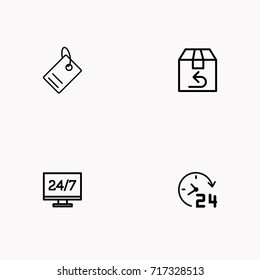 E-commerce line icon set