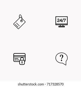 E-commerce line icon set