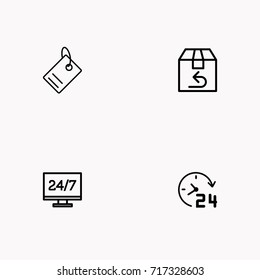 E-commerce line icon set