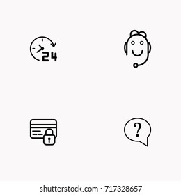 E-commerce line icon set