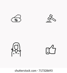 E-commerce line icon set