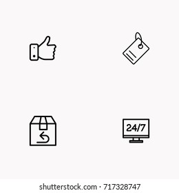 E-commerce line icon set