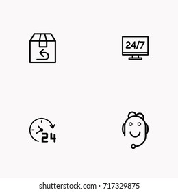 E-commerce line icon set