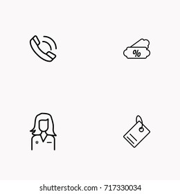 E-commerce line icon set