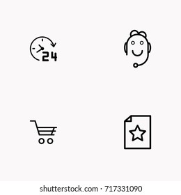 E-commerce line icon set