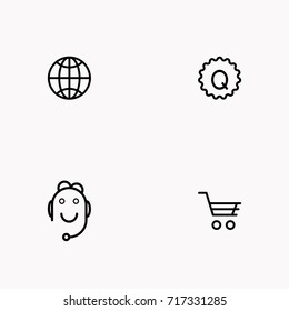E-commerce line icon set