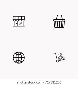 E-commerce line icon set
