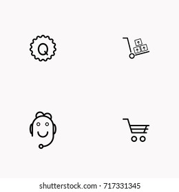 E-commerce line icon set