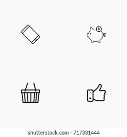 E-commerce line icon set