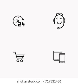 E-commerce line icon set