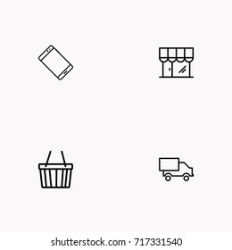 E-commerce line icon set