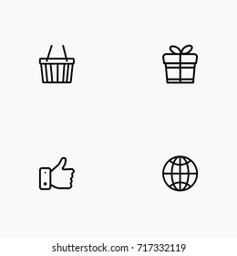 E-commerce line icon set