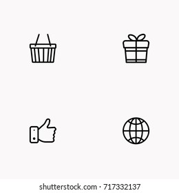 E-commerce line icon set