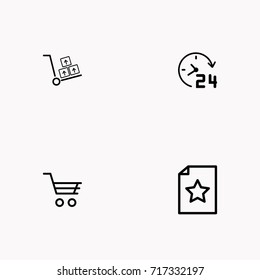 E-commerce line icon set
