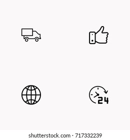 E-commerce line icon set