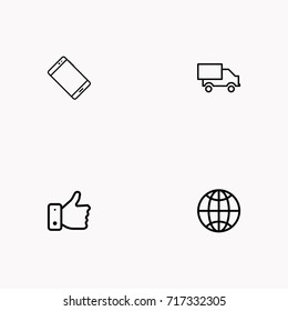 E-commerce line icon set