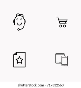 E-commerce line icon set