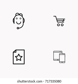 E-commerce line icon set
