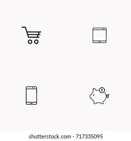 E-commerce line icon set