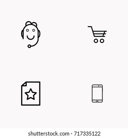 E-commerce line icon set
