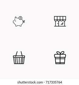 E-commerce line icon set