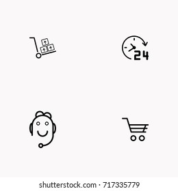 E-commerce line icon set