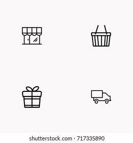 E-commerce line icon set