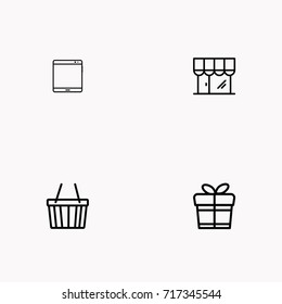 E-commerce line icon set