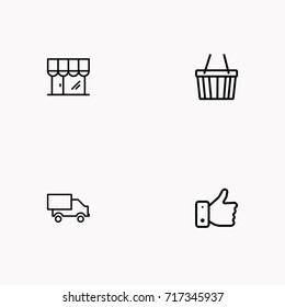 E-commerce line icon set