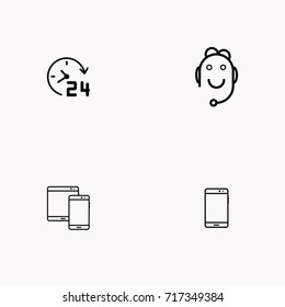 E-commerce line icon set