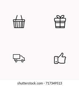 E-commerce line icon set