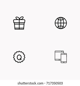 E-commerce line icon set