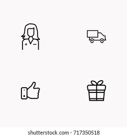E-commerce line icon set