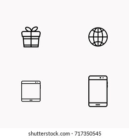 E-commerce line icon set