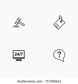 E-commerce line icon set
