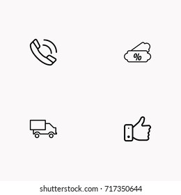 E-commerce line icon set