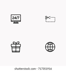 E-commerce line icon set