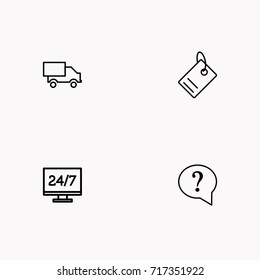 E-commerce line icon set