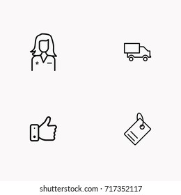E-commerce line icon set
