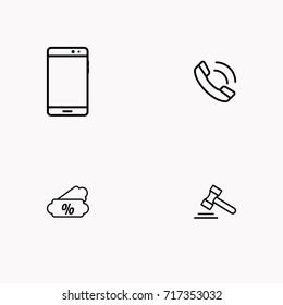 E-commerce line icon set
