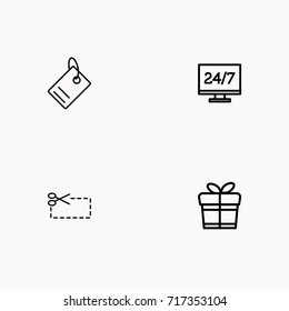 E-commerce line icon set