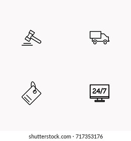 E-commerce line icon set